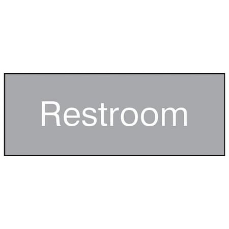 Accuform Restroom, Engraved Plastic, 3 in x 8 in PSG832GY